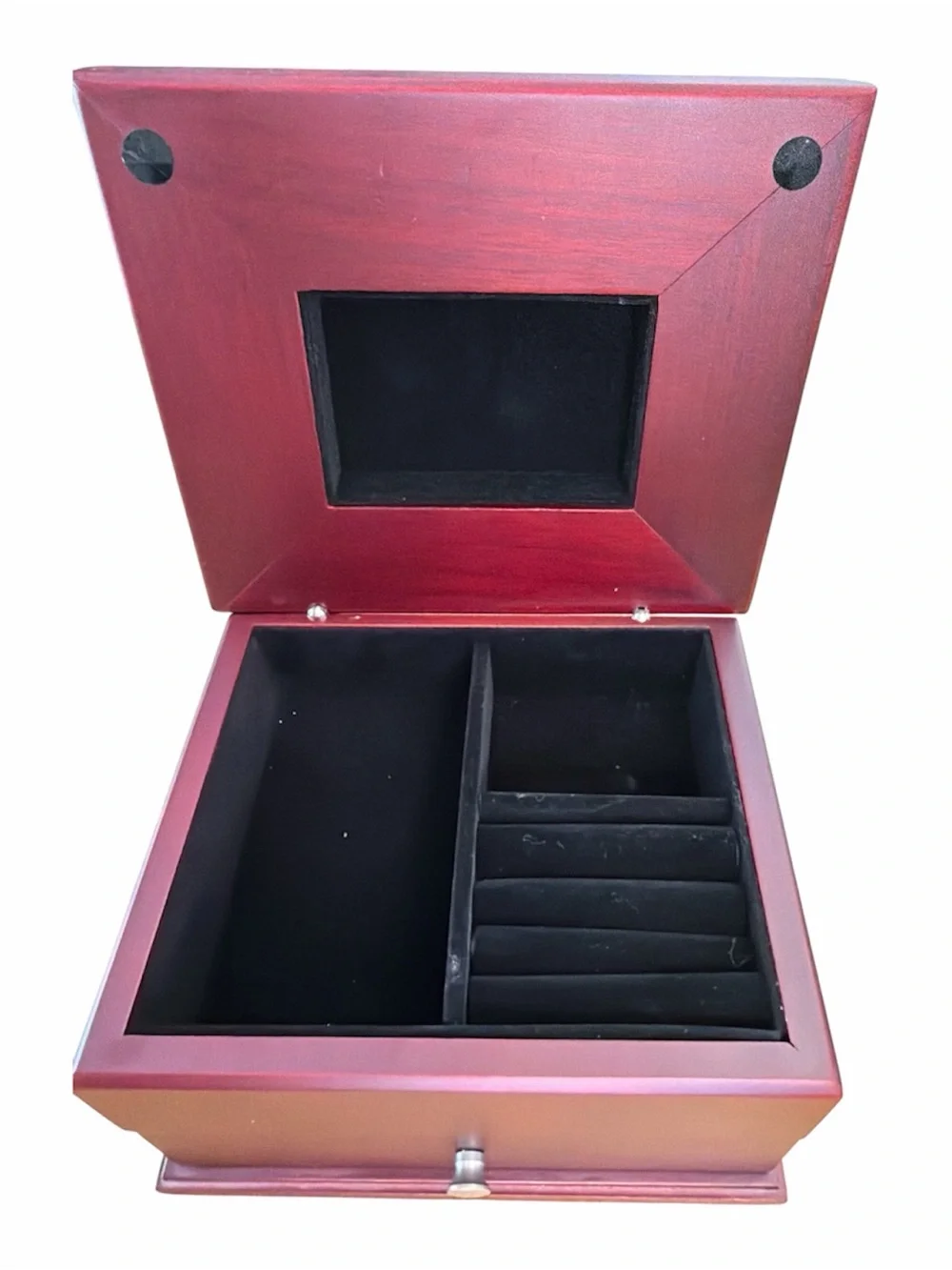 Boston Red Sox Wooden Jewelry Box in Deep Red
